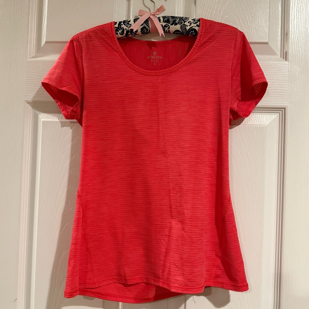 Athleta Pink Fitted Cap Sleeve Top - Size S